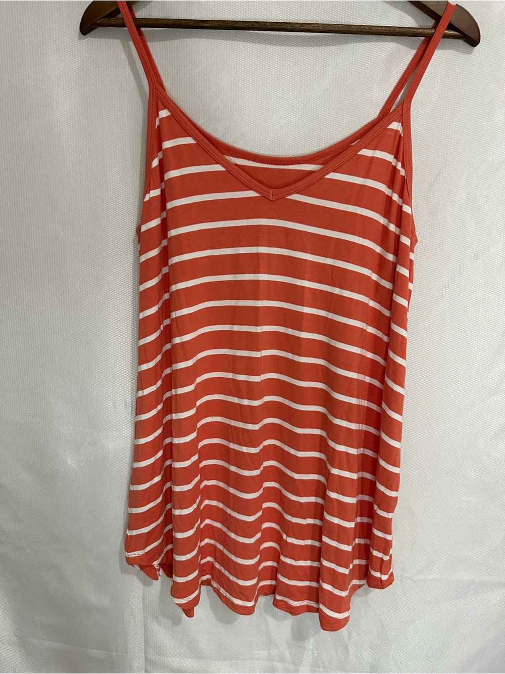 NWOT Zenana Outfitters Coral and White Striped Camisole